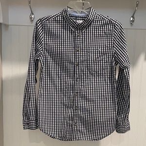 Vineyard Vines Boys Navy Blue/White Plaid Button Down Shirt Size Large (12/14)